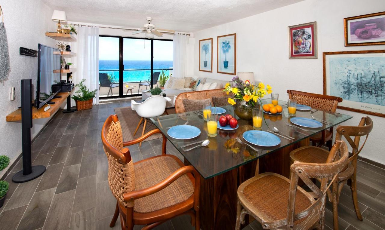 Cozy Ocean Front Penthouse At Marlin Beach Cancún Exterior foto